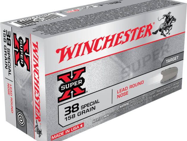 Winchester Ammo X38S1P Super X  38Special 158gr Lead Round Nose 50 Per Box/10 Case