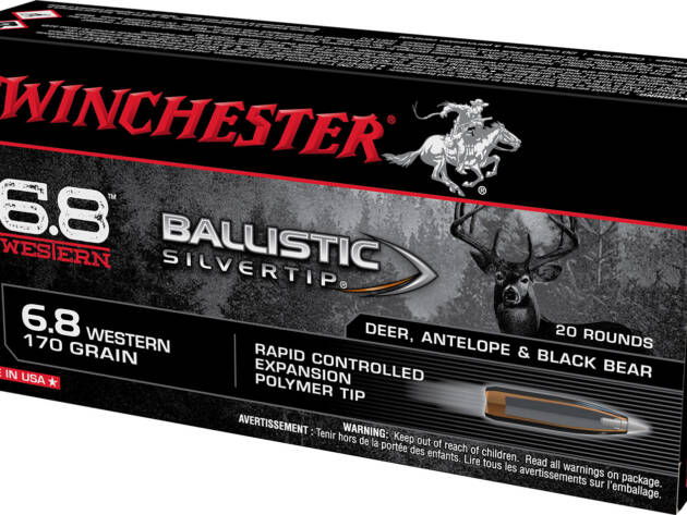 Winchester Ammo SBST68W Ballistic Silvertip  6.8Western 170gr Rapid Controlled Expansion Polymer Tip 20 Per Box/10 Case