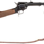 Heritage Mfg BR226B16HSWB15 Rough Rider Rancher 22 LR 6rd 16", Blued Barrel/Rec, Independence Day Engraved Walnut Stock, Leather Sling Included