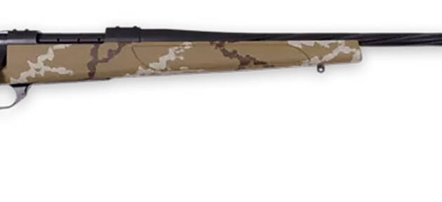 Weatherby VHH65PPR6B Vanguard Outfitter Full Size 6.5 PRC 3+1 24" Black Cerakote #2 Contour Threaded Barrel & Drilled & Tapped Steel Receiver, Tan w/Brown & White Sponge Synthetic Stock