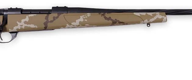 Weatherby VHH300NR6B Vanguard Outfitter Full Size 300 Win Mag 3+1 26" Black Cerakote #2 Fluted/Threaded Barrel & Drilled & Tapped Steel Receiver. Tan w/Brown & White Sponge Monte Carlo Synthetic Stock
