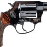 Heritage Mfg HR38B2W Roscoe Small Frame 38 Special +P 5rd 2" Black Polished Alloy Steel Barrel & Cylinder, Black Polished Carbon Steel Frame, Wood Grip, Transfer Bar Safety