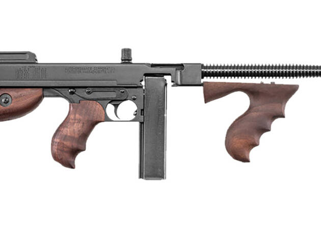 Thompson T1 1927A-1 Deluxe 45 ACP Caliber with 16.50" Barrel, 20+1 Capacity (Stick), Blued Metal Finish, American Walnut Stock Wood Grip Right Hand