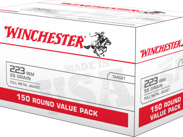 Winchester Ammo W223150 USA  223Rem 55gr Full Metal Jacket 150 Per Box/4 Case *Value Pack
