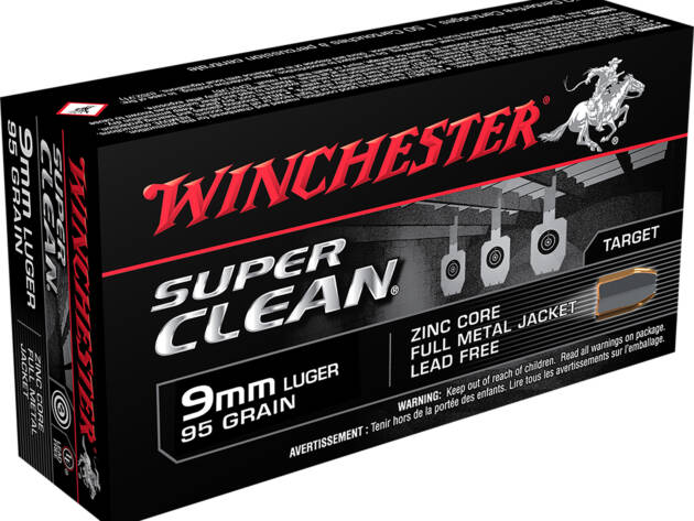 Winchester Ammo W9MMLF Super Clean  9mmLuger 95gr Lead Free Full Metal Jacket 50 Per Box/10 Case