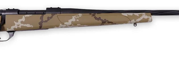 Weatherby VHH7MMPR6B Vanguard Outfitter Full Size 7mm PRC 3+1 26" Black Cerakote #2 Fluted/Threaded Barrel & Drilled & Tapped Steel Receiver, Tan w/Brown & White Sponge Monte Carlo Synthetic Stock