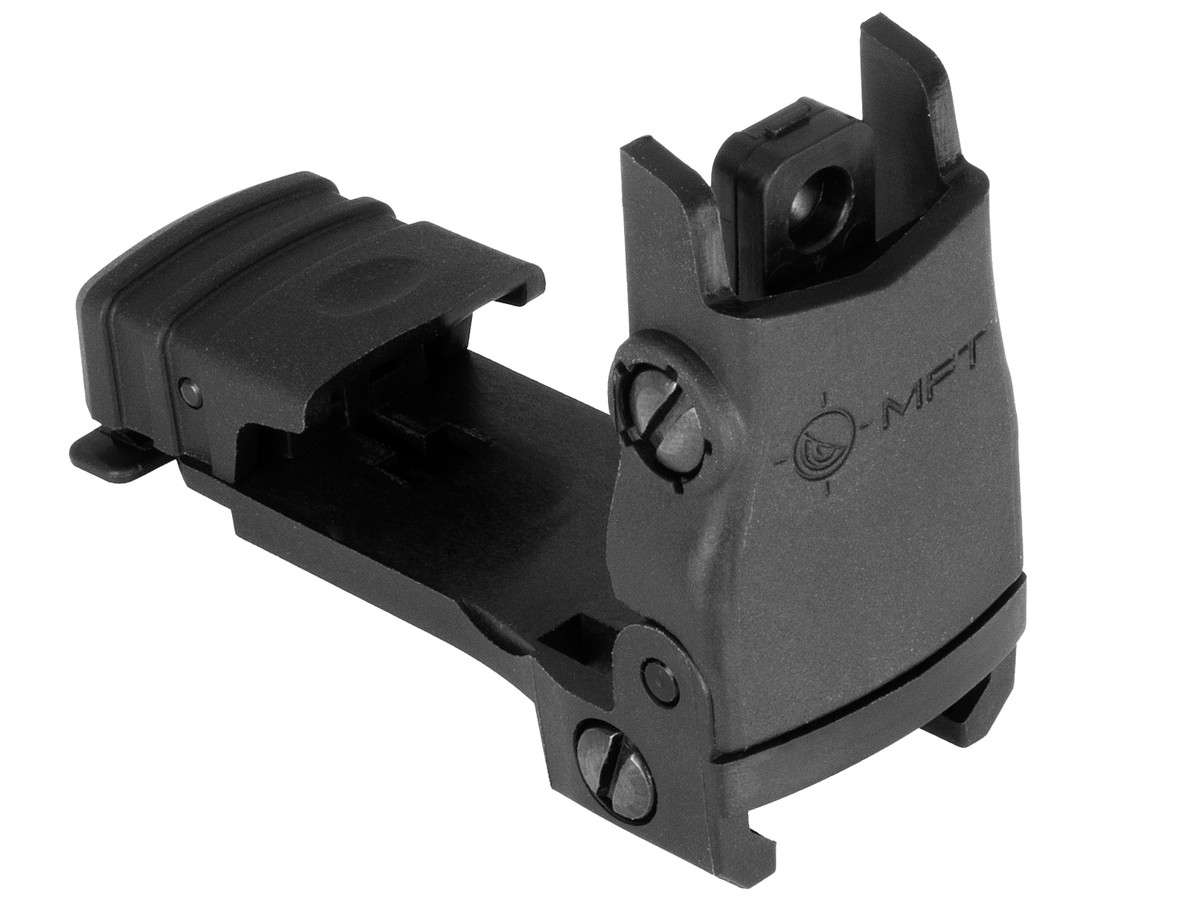 MISSION FIRST TACTICAL REAR FLIP UP SIGHT BLACK POLY W/ ADJUSTMENT
