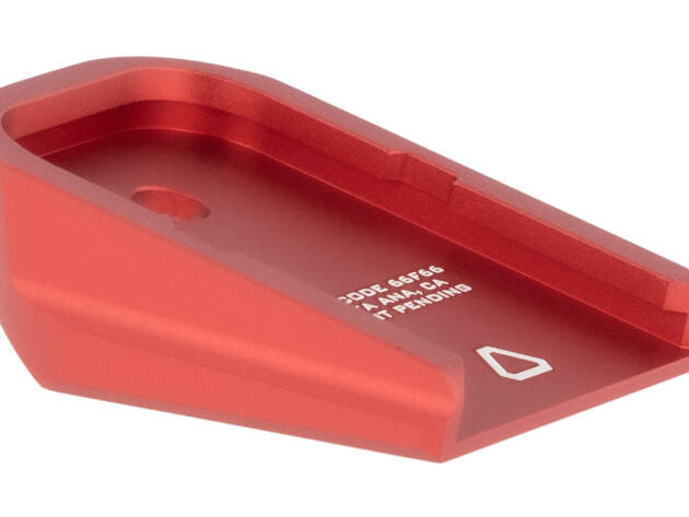 Strike Industries GALBPRED Base Plate  Compatible w/Glock Except 20/21/26/27/33/39, Red Aluminum
