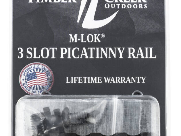 Timber Creek Outdoors M3SPRBL M-LOK 3 Slot Picatinny Rail  Black Anodized