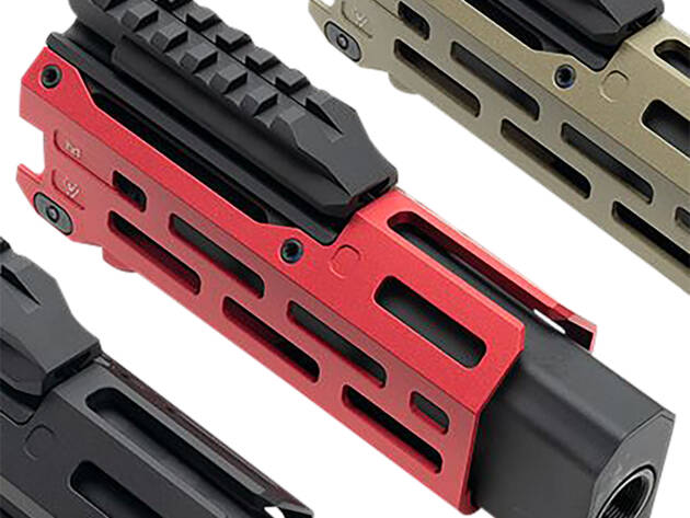 Strike Industries CEVOHG6RED Strike  6" M-Lok Red Aluminum with Faux Suppressor for CZ Scorpion EVO (7.72" Barrel Length)