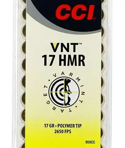 CCI RIMFIRE AMO 17 HMR 17GR VNT TIPPED 50RD (40 BOX CASE)