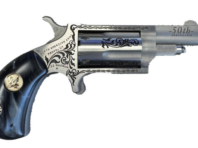 Mini-Rev 22Mag 50th Anni SS/Blk Pearl Grip 5rd