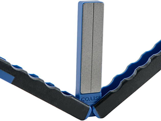 AccuSharp 051C Paddle Sharpener Folding Diamond Sharpener Black/Blue Overmolded Rubber Handle