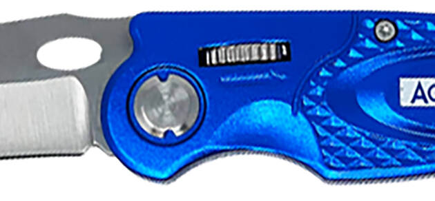 AccuSharp 701C Sport  3" Folding Plain Stainless Steel Blade/Blue Anodized Aluminum Handle Includes Belt Clip