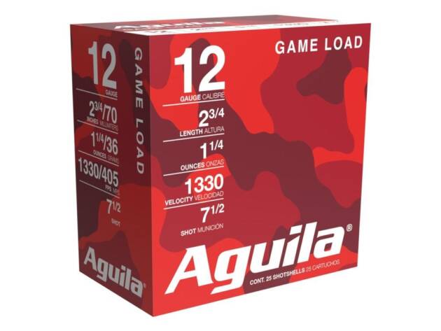 Aguila High Velocity Field Shotshells 12 ga 2-3/4" 1-1/4oz 1330 fps #7.5 25/ct