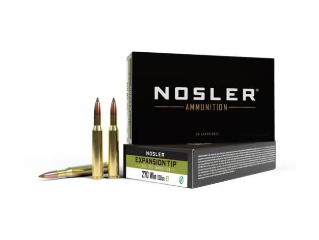 Nosler E-Tip Rifle Ammunition .270 Win 130gr ET 2950 fps 20/ct