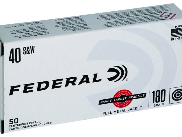 Federal RTP40180 Range & Target  40S&W 180gr Full Metal Jacket 50 Per Box/20 Case