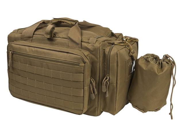 NcStar CVCRB2950T VISM Competition Range Bag with Padded Side Pockets, Lockable Zippers, Mag Pockets, Large D-Rings, Wide Padded Shoulder Strap & Tan Finish