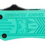 CobraTec Knives STFCTK1SDS CTK-1 Small 2.75" OTF Drop Point Part Serrated D2 Steel Blade/ Tiffany Blue Aluminum Handle Features Glass Breaker Includes Pocket Clip