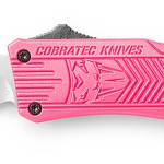 CobraTec Knives SPKCTK1STNS CTK-1 Small 2.75" OTF Tanto Plain D2 Steel Blade/Pink Aluminum Handle Features Glass Breaker Includes Pocket Clip