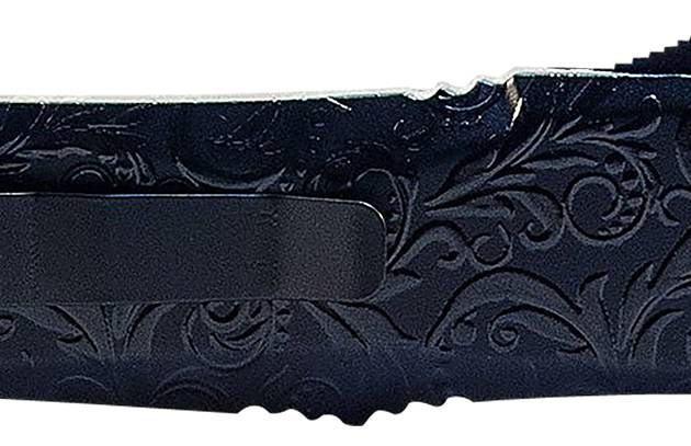 Templar Knife MMDG131 Gen II Maiden Gloss Slim 3.43" OTF Dagger Plain Black Oxide Stonewashed 440C SS Blade, 5.05" Black Gloss Aluminum Handle, Glass Breaker
