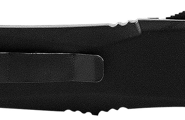 Templar Knife LBR331 Gen II  Large 3.50" OTF Drop Point Plain Black Oxide Stonewashed 440C SS Blade, 5.25" Black Aluminum/Rubber Handle, Glass Breaker