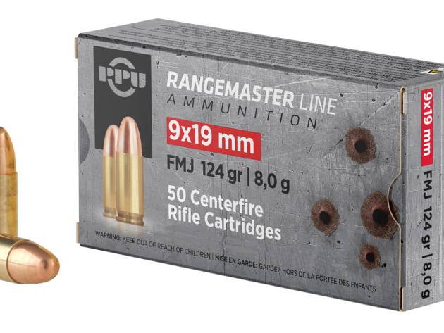 PPU PPRM9M Rangemaster  9mmLuger 124gr Full Metal Jacket 1000/Box