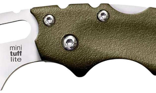 Cold Steel CS20MTGD Tuff Lite Mini 2" Folding Sheepsfoot Plain 4034 Stainless Steel Blade/OD Green Griv-Ex Handle Includes Pocket Clip