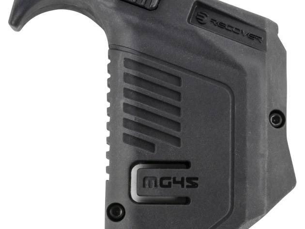 Recover Tactical MG4501 Angled Mag Pouch  Double Stack, Black Polymer, 45 ACP/10mm Auto, Compatible w/ Glock