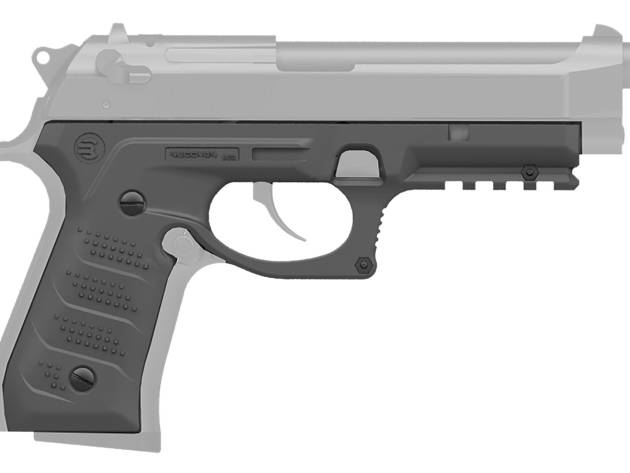 Recover Tactical BC2-04 Grip & Rail System  Gray Polymer Picatinny  for Most Beretta 92 & M9 Models