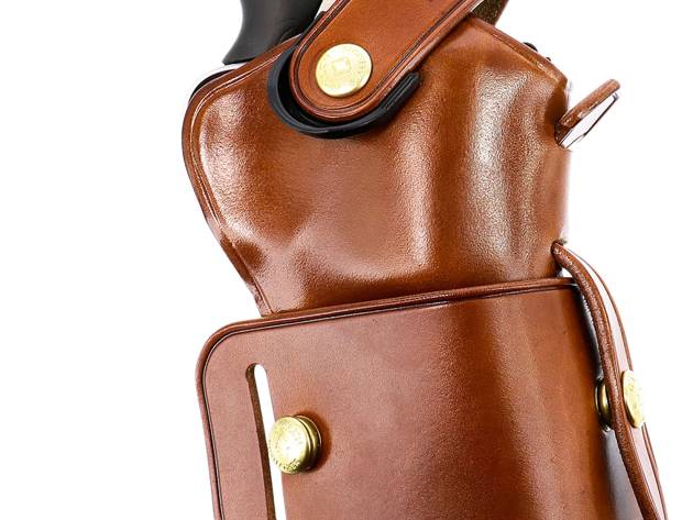 Galco WG2104 Wheelgunner 2.0  OWB Tan Leather Belt Slide Fits S&W L Frame/Ruger Security-Six Fits 4" Barrel Ambidextrous