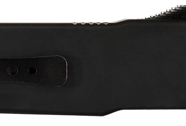 Templar Knife SZBR321 Premium Weighted  Small 3" OTF Drop Point Plain Black Oxide Stonewashed D2 Steel Blade, 4.50" Black Aluminum/Rubber Handle