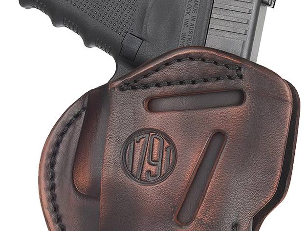 1791 Gunleather 3WH5VTGA 3-Way  IWB/OWB Size 05 Vintage Leather Belt Loop Fits Glock 17 Fits HK VP9 Fits MP9 Ambidextrous Hand