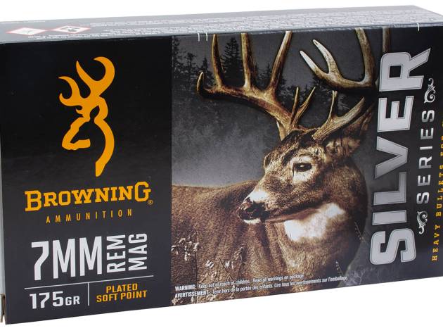 Browning Ammo B192600071  Silver 7mmRem Mag 175gr Plated Soft Point 20 Per Box/10 Case