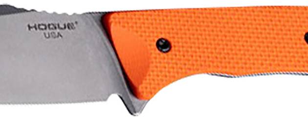 Hogue 35860 Extrak  3.30" Fixed Clip Point Plain Stone Tumbled CPM M4 Tool Steel Blade, Blaze Orange Textured G10 Scales Handle