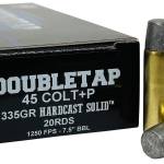 DoubleTap Ammunition 45P335HC 45Colt+P 335gr Hard Cast Solid 20 Per Box/25 Case