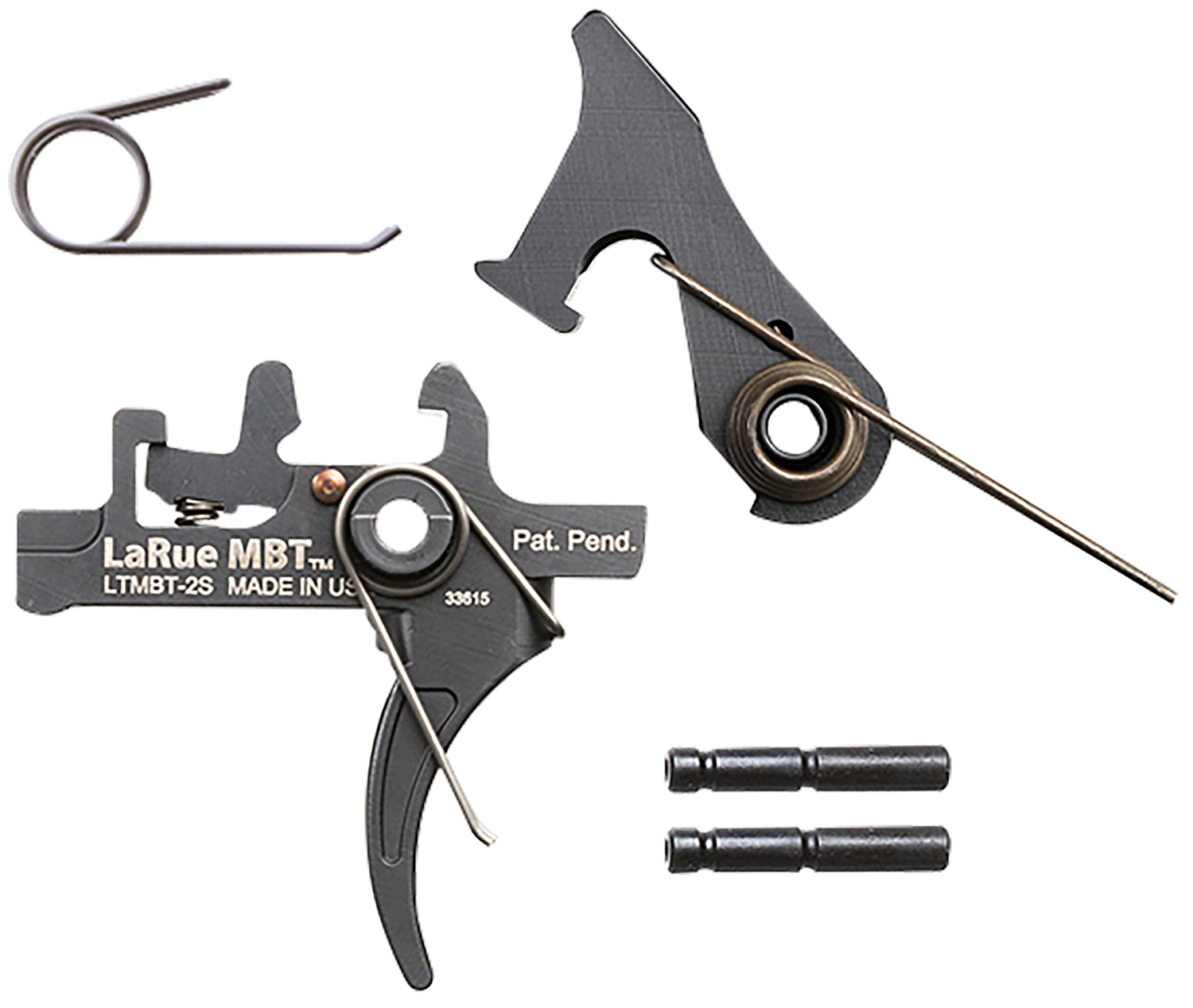Larue Tactical LTMBT2S MBT-2S Black Two-Stage Curved Fits AR10/AR15
