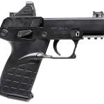 Kel-Tec P17BBLKOPTIC P17 Compact Frame 22 LR 16+1 3.80" Black Steel Barrel, Black Serrated Steel Slide, Black Polymer Frame w/Picatinny Rail, Textured Grip, Viridian RFX-11 Green Dot, Ambidextrous