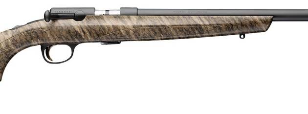 Browning 025259204 T-Bolt Target/Varmint SR 22 WMR 10+1 22" Matte Blued Threaded Barrel, Blue Polished Steel Drilled & Tapped Receiver, Mossy Oak Bottomland Monte Carlo Synthetic Stock, Right Hand