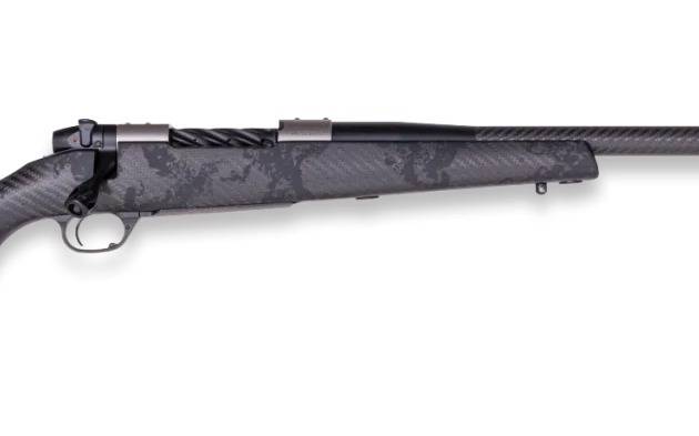 Weatherby MGT01N25RWR4B Mark V Backcountry Guide TI 25 WBY RPM 4+1 22" +2 Black Fluted Threaded Barrel, Titanium Drilled & Tapped Receiver, Exposed Carbon w/Carbide Black Accents Fixed Peak 44 Blackto