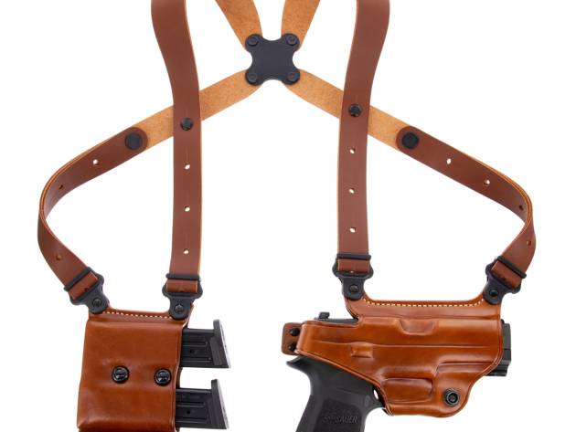Galco MCII250 Miami Classic II Shoulder System Size Fits Chest Up To 56" Tan Leather Harness Fits Sig P229 Fits Sig P226 Fits Sig P228 Right Hand