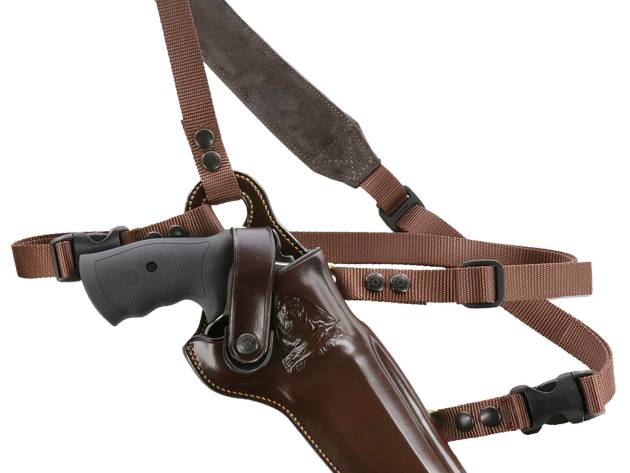 Galco KK148H Kodiak Chest Holster Havana Brown Leather Sholder Strap,Torso Strap Fits Ruger Blackhawk 7.50" Fits Freedom Arms 83 7.50" Right Hand