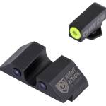Night Fision GLK001007YGZ Tritium Night Sights For Glock Green Tritium Yellow Outline Front Sight- Green Tritium Black Outline Rear Sight Glock 17/17L/19/22