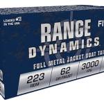 Fiocchi 223C Range Dynamics 223Rem 62gr Full Metal Jacket Boat Tail 50 Per Box/20 Case
