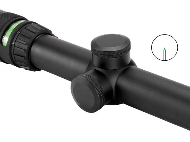 Trijicon 200057 AccuPoint  Black Hardcoat Anodized 1-4x 24mm 30mm Tube Illuminated Green Triangle Post Reticle