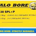 Buffalo Bore Ammunition 20B20 Heavy Strictly Business 38Special +P 125gr Jacket Hollow Point 20 Per Box/12 Case