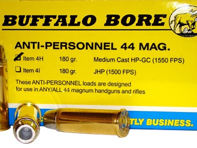 Buffalo Bore Ammunition 4H20 Anti-Personnel Strictly Business 44Rem Mag 180gr Medium Cast Hollow Point 20 Per Box/12 Case