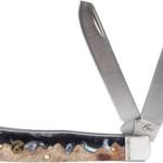 ABKT ROPER LAHAR SERIES 2BLADE - TRAPPER 3.25" WOOD RESIN HNDL