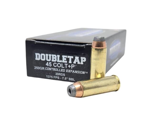 Double Tap Controlled Expansion Handgun Ammunition .45 Colt(+P) 250gr SJHP 1375 fps 20/ct