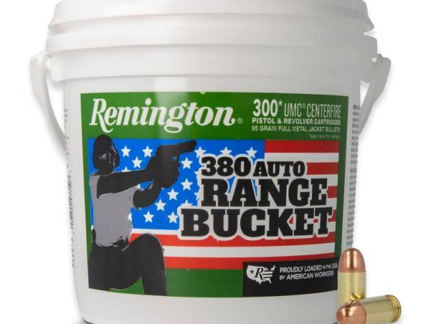 Remington UMC Range Bucket Handgun Ammunition .380 Auto 95 gr FMJ 955 fps 300/ct